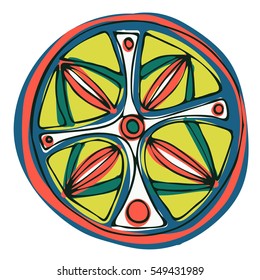 Mandala. Abstract ethnic round vector ornament. Folkloric art.