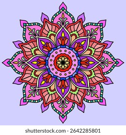 Mandala abstract floral ornament, Vintage decorative elements. Oriental pattern, vector illustration. Islam, Arabic, Indian, Moroccan, Spain, Turkish, Pakistan, Chinese, mystic, ottoman motifs,