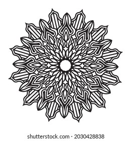 Mandala abstract floral pattern design of oriental decoration geometric meditation illustration background