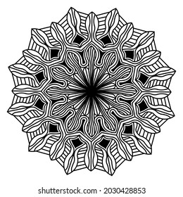 Diseño abstracto de patrón floral de Mandala de decoración oriental de fondo de meditación geométrica