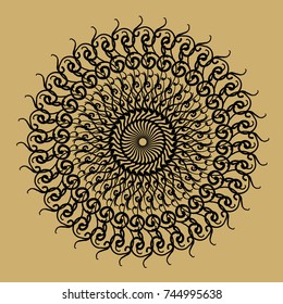 mandala abstract floral vector drawn