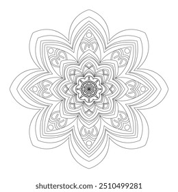 Mandala abstract flower. Vector illustration.