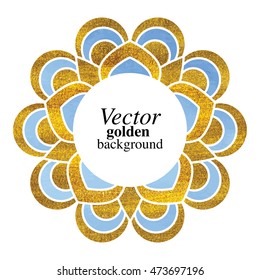 Mandala. Abstract oriental golden circle vector ornament. Watercolor and ink flower background