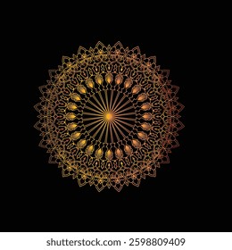 Mandala abstract ornament black background