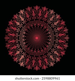 Mandala abstract ornament black background