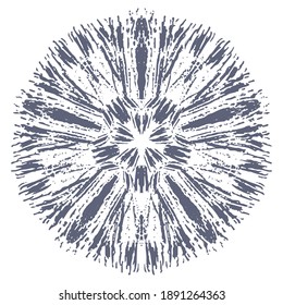 Mandala, abstract round boho doodle. Ethnic ornament, sketched symmetry. Folk, meditation design. Curved shape, isolated on white. Vector