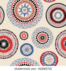 Mandala. Abstract round ornament seamless vector pattern