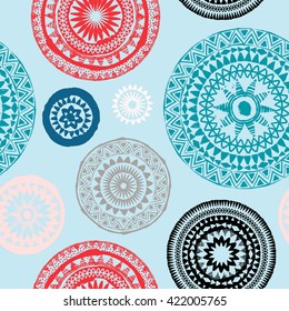 Mandala. Abstract round ornament seamless vector pattern