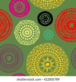 Mandala. Abstract round ornament seamless vector pattern