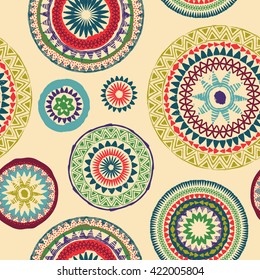 Mandala. Abstract round ornament seamless vector pattern