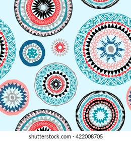 Mandala. Abstract round ornaments vector seamless pattern