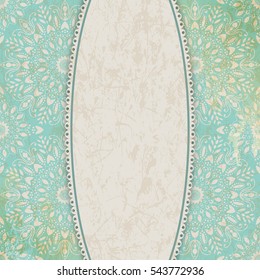 Mandala, abstract tibetan flower background. Indian medallion pattern. Vintage bohemian design. Vector art henna ornament