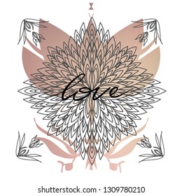 Mandala abstract vector circle floral ornamental border. Lace pattern design. ornament on white background.  Can be used for banner, web design, wedding cards and others.