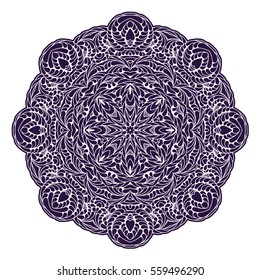 Mandala abstract vector circle floral ornamental border. Lace pattern design. ornament on blue background. Vector ornamental border frame. Can be used for banner, web design, wedding cards and others