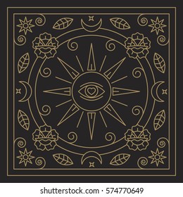 Mandala. Abstraction. Linear vector illustration