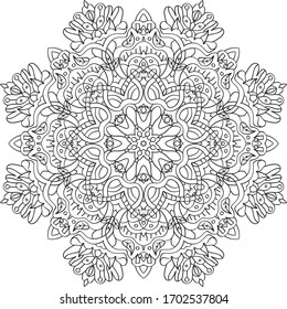 Mandala / Adult Coloring Book Antistress / Flower Coloring Book / Indian Drawing