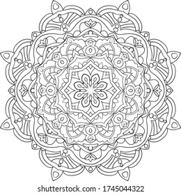 Mandala / Adult Coloring Book / Zentangle / Tattoo / Indian Pattern