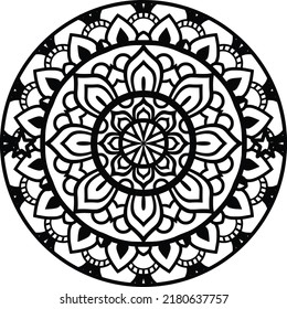 Mandala for adult coloring book,coloring page,print on product, laser cut, paper cut and so on. Vector illustration.

