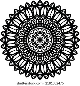 Mandala for adult coloring book,coloring page,print on product, laser cut, paper cut and so on. Vector illustration.