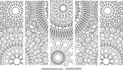 Mandala Adult Coloring Page Stress Free Relaxing Meditation Line Art