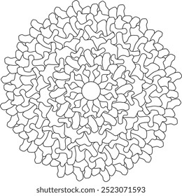 Mandala Adulto Colorir Página Stress Grátis Relaxante Line Art