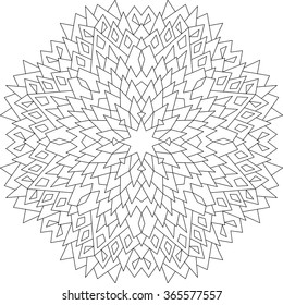 Mandala, adult coloring page, template, vector, circular pattern