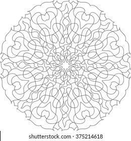 Mandala, adult coloring page, template, vector, circular pattern