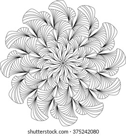 Mandala, adult coloring page, template, vector, circular pattern