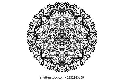 Mandala Adult Coloring pages, mandala relaxation patterns unique design with nature style