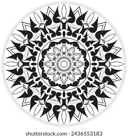 Mandala Adults Coloring Page of Geometric Abstract Simple 