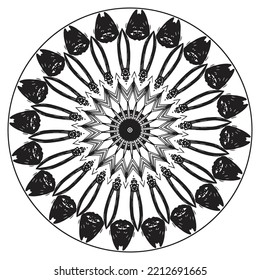 mandala for adults.Vintage decorative elements, decorative ornament in ethnic oriental style Outline doodle hand-drawn vector illustration