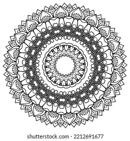 mandala for adults.Vintage decorative elements, decorative ornament in ethnic oriental style Outline doodle hand-drawn vector illustration