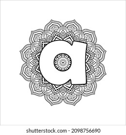 Mandala Alphabet Coloring Book Page Floral Stock Vector (Royalty Free ...