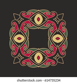 Mandala, amulet. Round vintage ornament, medallion floral . Esoteric symbol