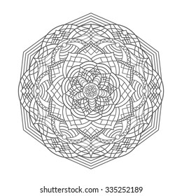 Mandala. Anti-stress coloring and highly detailed set of elements. Drawing, design element, blank for prints.