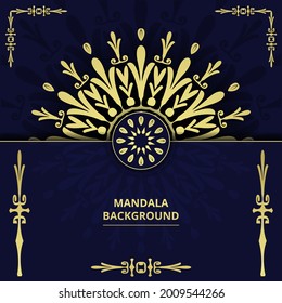 Mandala arabesque pattern luxury background with gold Islamic arabesque ornament on a dark surface, Template for wedding invitation, card and cover