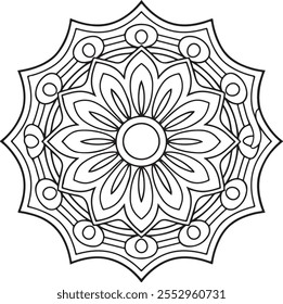 mandala, arabic, book, doodle, graphic, ornament, page, colouring, drawing, illustration, vintage, white, adult, black, card, decoration, design, floral, flower, flower petals, line, pattern, vector