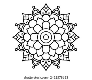 mandala art for adults coloring book, mehendi design, indian art