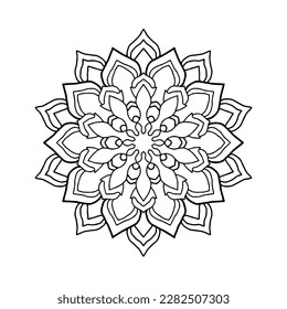 Arte de Mandala para fondo y decoración, página de libros de colorido
