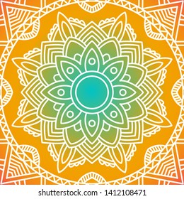 Mandala Art Background Gradient Color Tiles