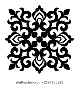 mandala art black in color