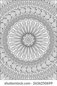 Mandala Art Black And White Coloring Page For Adult