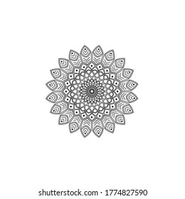 Mandala art. Black and white decorative element. Picture for coloring