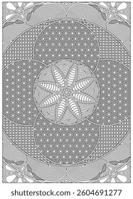 Mandala art black and white full page coloring