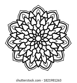 Mandala Art Black White Line Design Stock Vector (Royalty Free ...