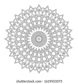 Mandala Art. Black and white vector illustration for coloring book.
