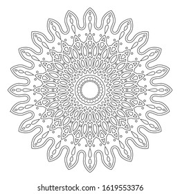 Mandala Art. Black and white vector illustration for coloring book.