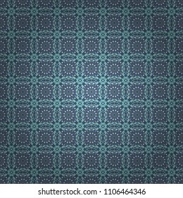 Mandala art, boho chic. Round seamless pattern with many details. Arabic, indian, oriental motif. Ethnic design in gray, brown and blue tones. Vector mandala with flowers and geometric elements.