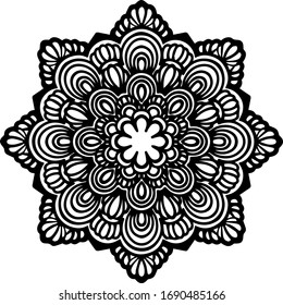 Mandala Art can be used for artwork decoration, coloring or tattoo design.
