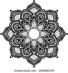 Mandala Art can be used for artwork decoration, coloring or tattoo design.
